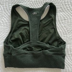 Alo Yoga sports bra in forest green